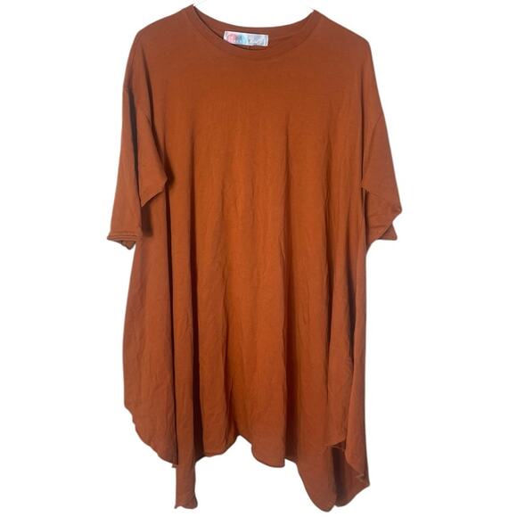 Free People Tops - Free People Beach Size XS Orange Khana Crew Neck Short Sleeve Tunic Top dress